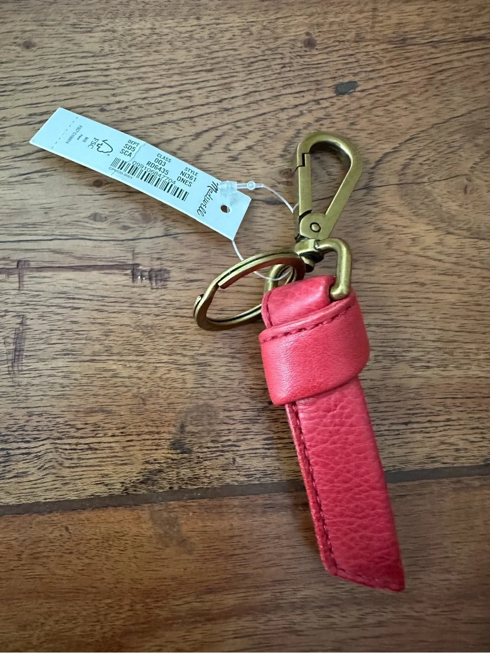 ☀️ New! MADEWELL Sydney Key Fob — Rosy Hibiscus Leather Keychain